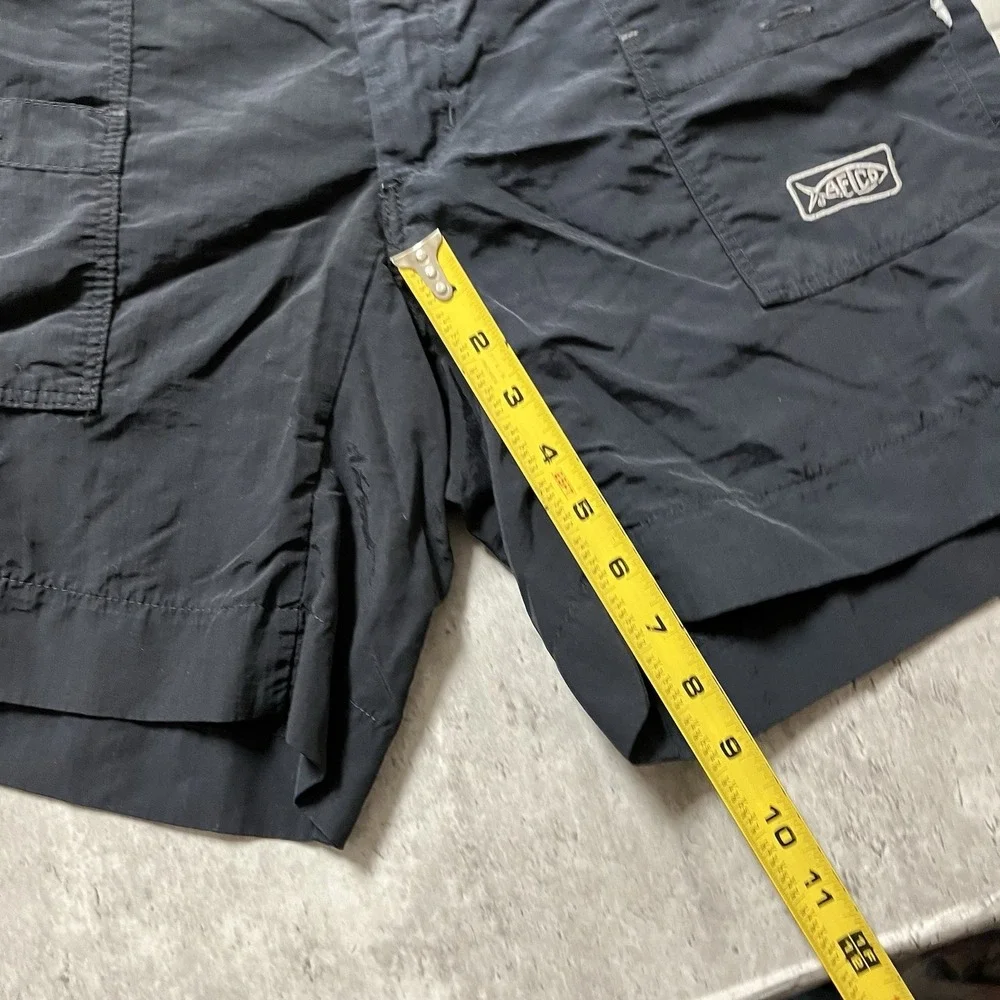 AFTCO Shorts Mens Size 28 Black Nylon Fishing Outdoor Cargo Hunting - Picture 6 of 11